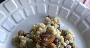 Warm Jeweled Barley Salad with Honey-Mustard Dressing