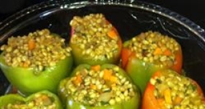 Vegan Wheat Berry-Stuffed Peppers