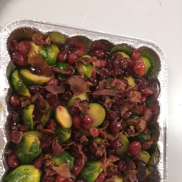 Maple-Roasted Brussels Sprouts with Apples and Cranberries