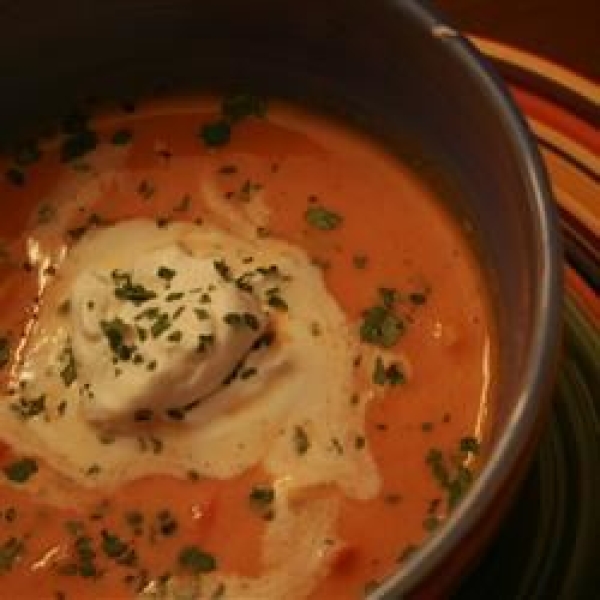 Roasted Red Pepper and Crab Soup