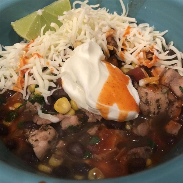 Chicken Soup With Black Beans and Corn