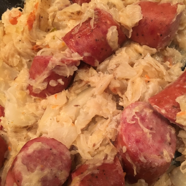 Polish Sausage Kraut Skillet