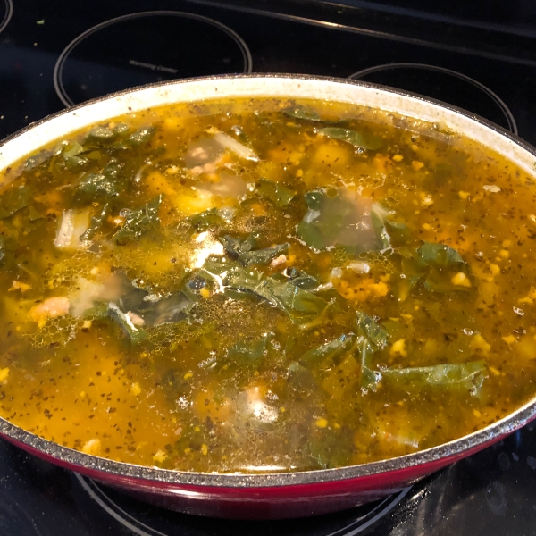 Almost Tuscan Sausage and Kale Soup