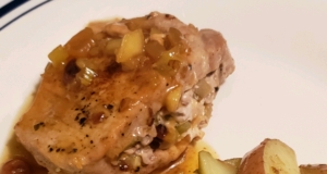 Apple Cranberry Stuffed Pork Chops