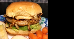 Kickin' Turkey Burger with Caramelized Onions and Spicy Sweet Mayo