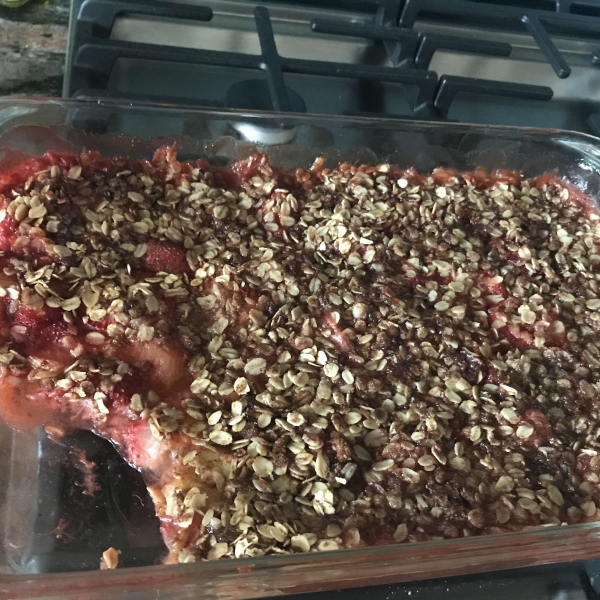 Low Sugar Strawberry Rhubarb Crunch