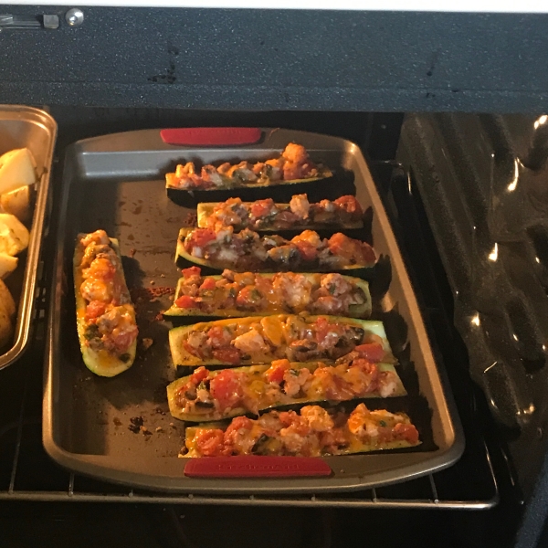 Nat's Shrimp and Veggie Stuffed Zucchini