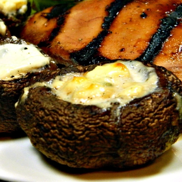 Grilled Portobello Mushrooms with Blue Cheese