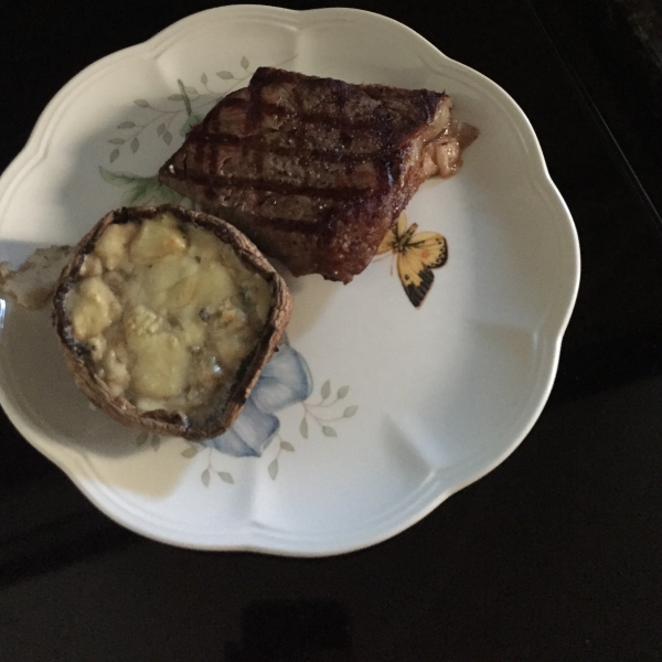 Grilled Portobello Mushrooms with Blue Cheese