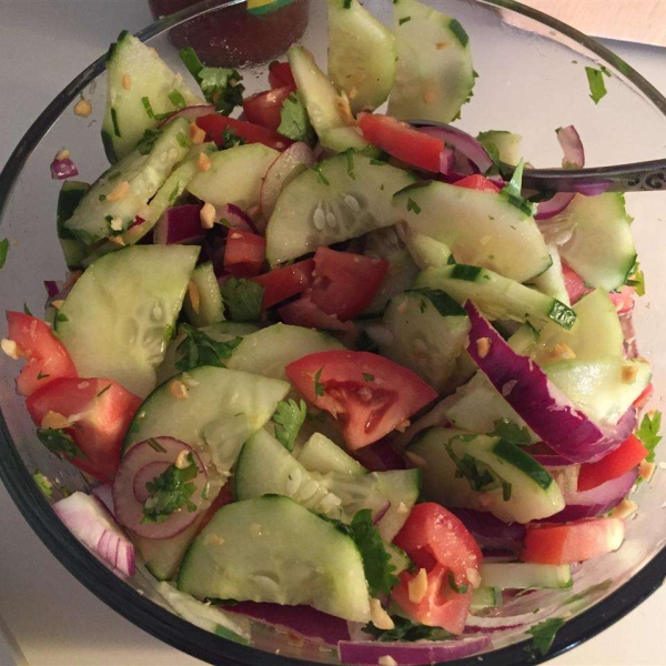 Cucumber Tomato Salad with Sweet Lime Vinaigrette