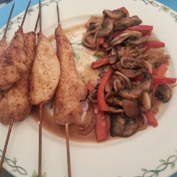 Keto Chicken Skewers with Rustic Vegetables