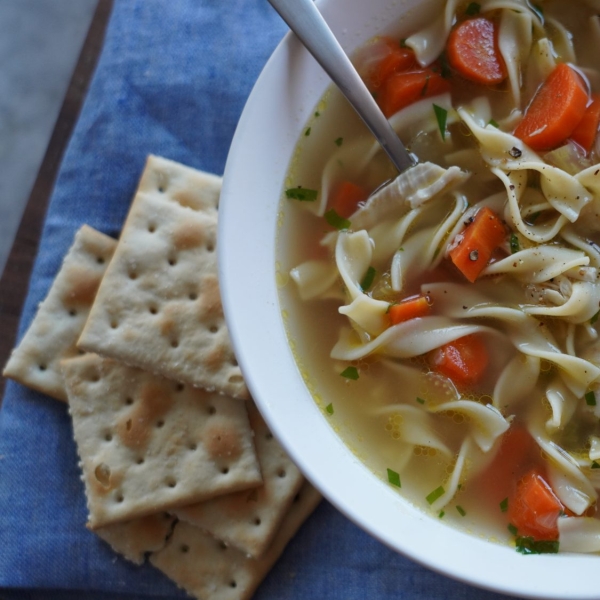 Homemade Roasted Chicken Noodle Soup