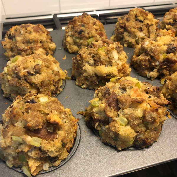 Gravy-Stuffed Stuffing Muffins