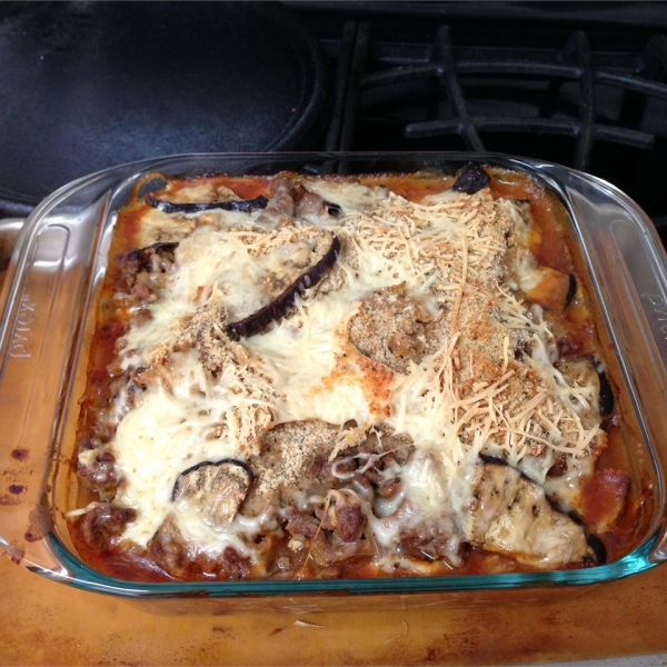 Layered Eggplant Hamburger Casserole