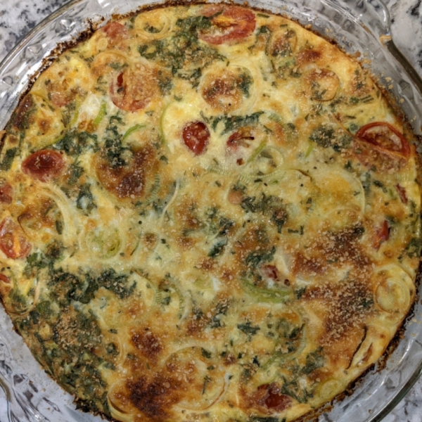 Quiche with Kale, Tomato, and Leek