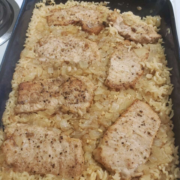 Baked Pork Chops and Rice