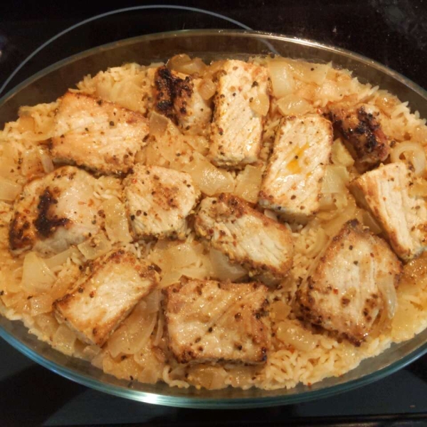 Baked Pork Chops and Rice