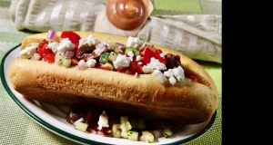 Greek-Inspired Grilled Turkey Sausage Brats