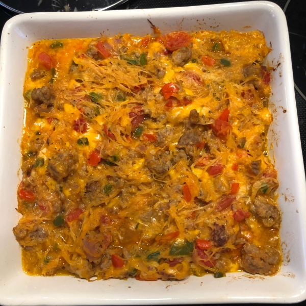 Baked Spaghetti Squash with Beef and Veggies