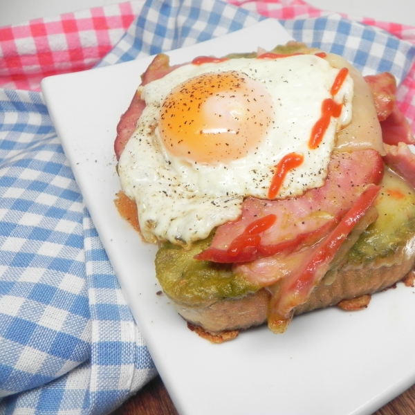 Open-Faced Ham and Cheese Sandwich