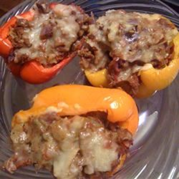 Stuffed Bell Peppers with Beef and Cabbage