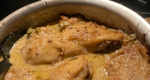 Baked Chicken Thighs in Hatch Chile Cream Sauce