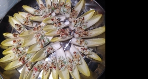 Endive Boats with Apple, Blue Cheese, and Hazelnuts
