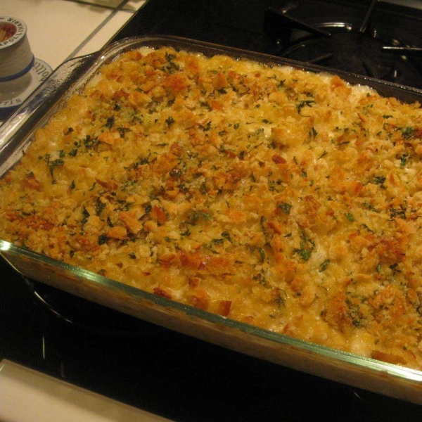 Mac and Cheese Casserole with Imitation Crab