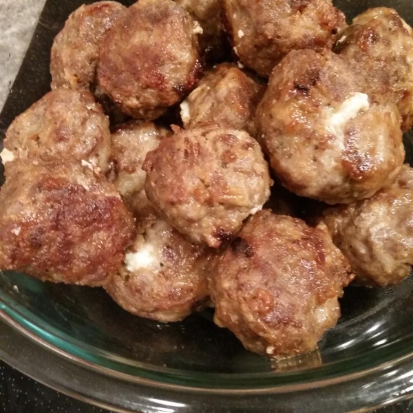 Feta Cheese Stuffed Meatballs