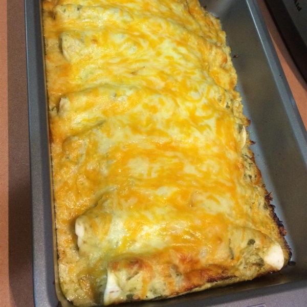 Green Chile Enchiladas with Leftover Turkey