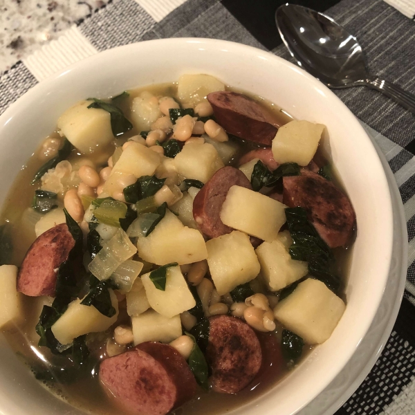 Portuguese Sausage and Kale Soup (Caldo Verde)