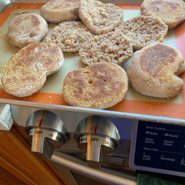 Sourdough Amaranth Wheat English Muffins