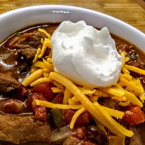 Slow-Cooked Stew Meat Chili