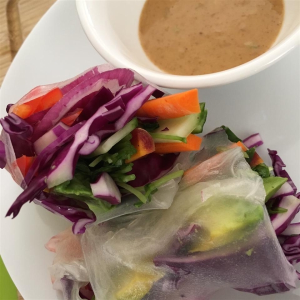 Spring Rolls with Coconut Peanut Sauce