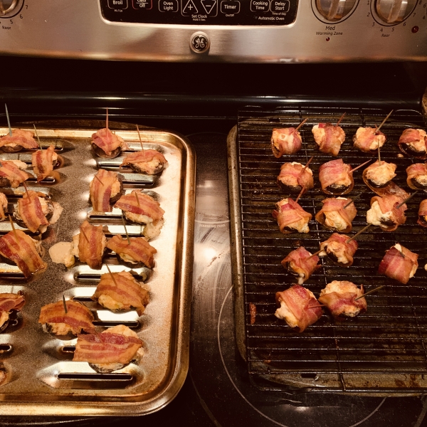 Bacon Wrapped Stuffed Mushrooms