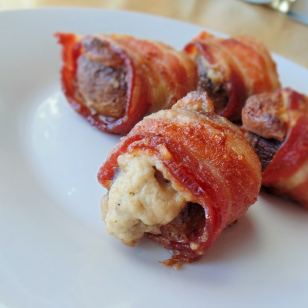 Bacon Wrapped Stuffed Mushrooms