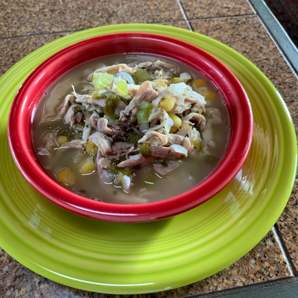 Green Chile Chicken and Rice Soup