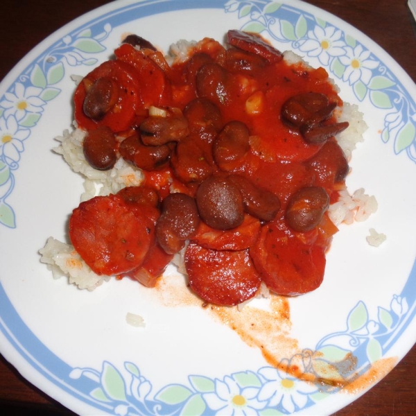Portuguese Chourico, Beans, and Rice