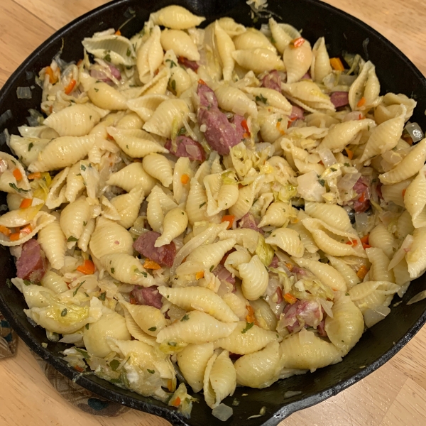 Pasta with Kielbasa and Sauerkraut