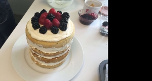 Naked Vanilla Cake with Mascarpone and Berries