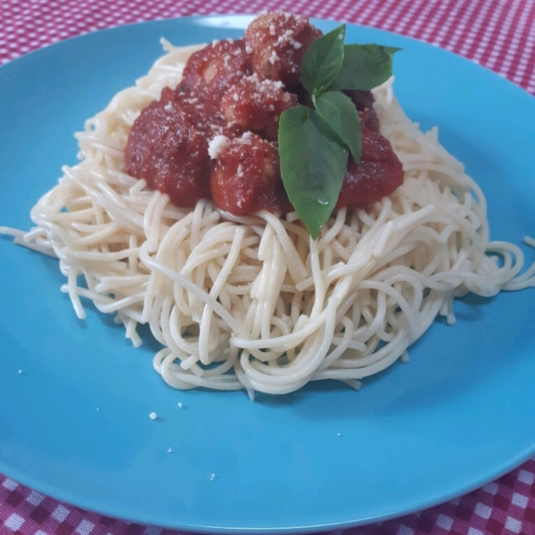 Chicken Meatballs and Spaghetti