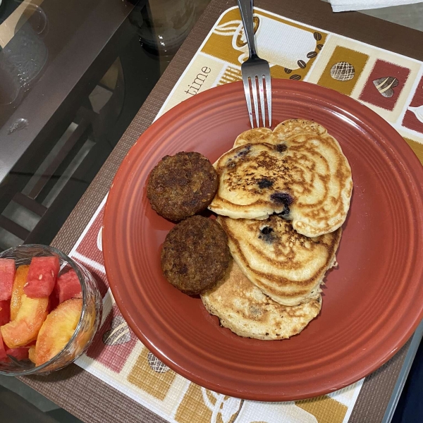 Greek Yogurt Blueberry-Lemon Pancakes