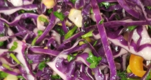 Grilled Corn and Red Cabbage Slaw