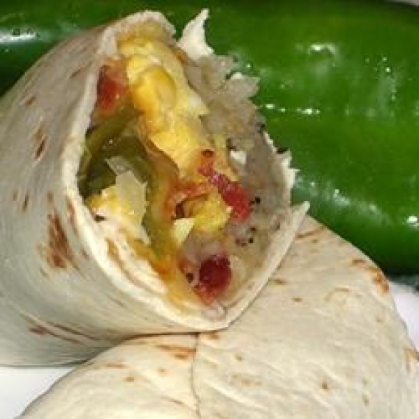 New Mexico Green Chile Breakfast Burritos