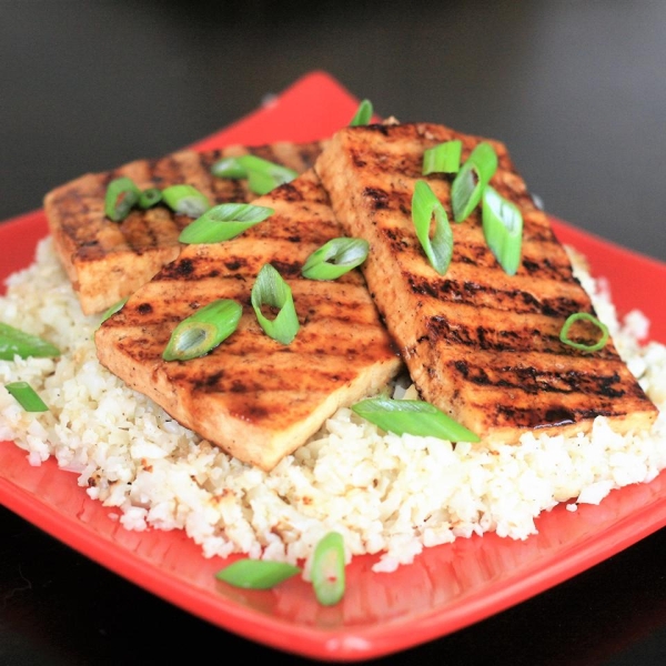 Grilled Teriyaki Tofu with Roasted Cauliflower Rice