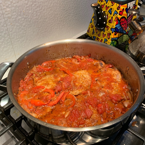 Veal Scallopini in a Sweet Red Pepper Sauce
