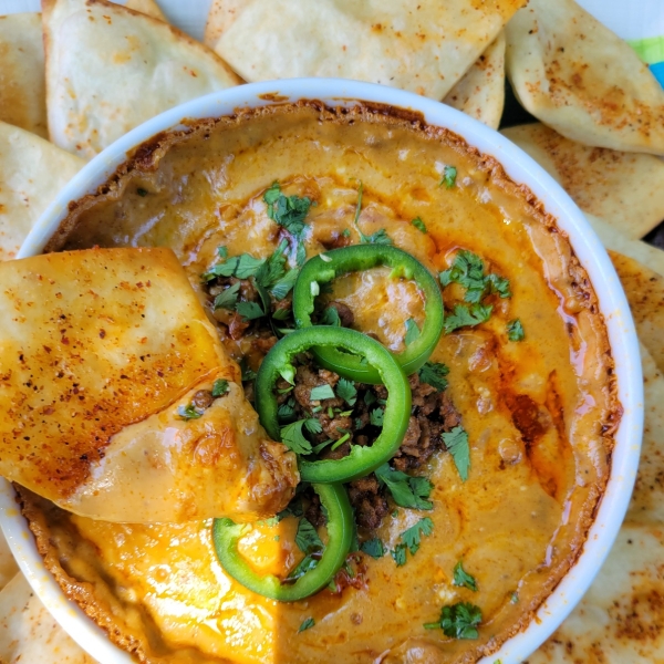 Baked Queso Dip with Ground Beef