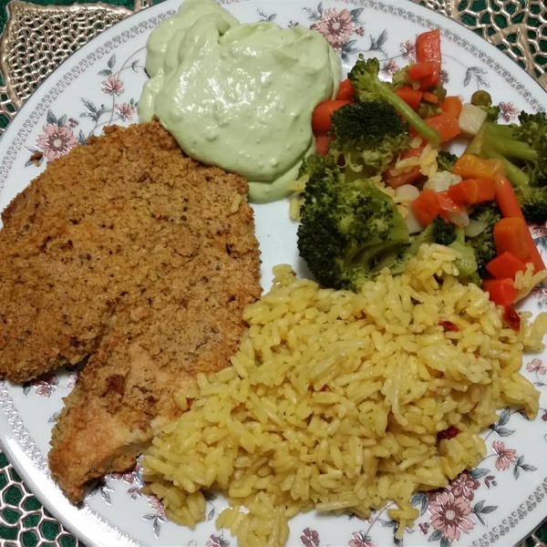 Crispy Chipotle Lime Tilapia with Cool Avocado Sauce