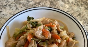 Linguine with Chicken and Sauteed Vegetables