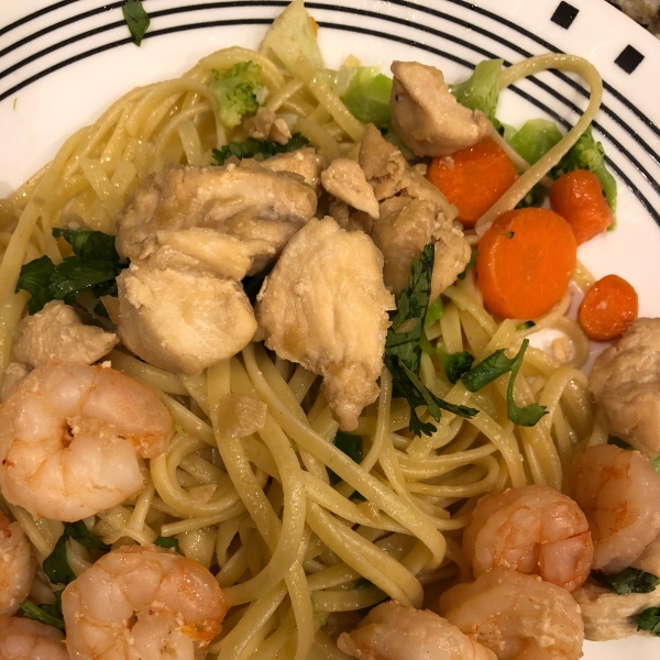 Linguine with Chicken and Sauteed Vegetables